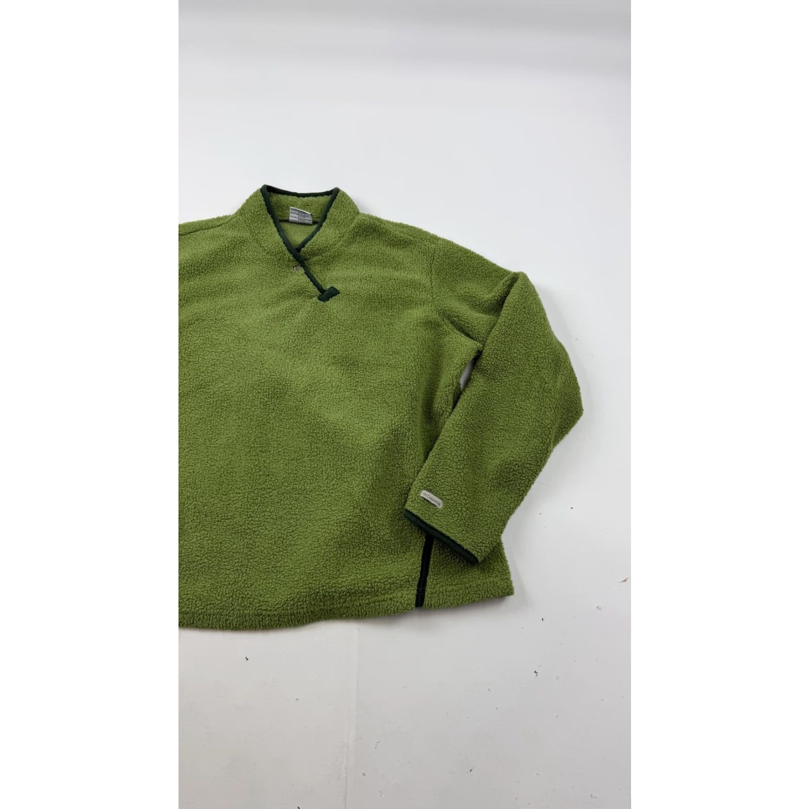 Vintage Columbia Sweater Womens XL Green V-Neck Fleece Pullover Sherpa Cozy Casual Shirt? Size XL / US 12-14 / IT 48-50 - 3 Thumbnail