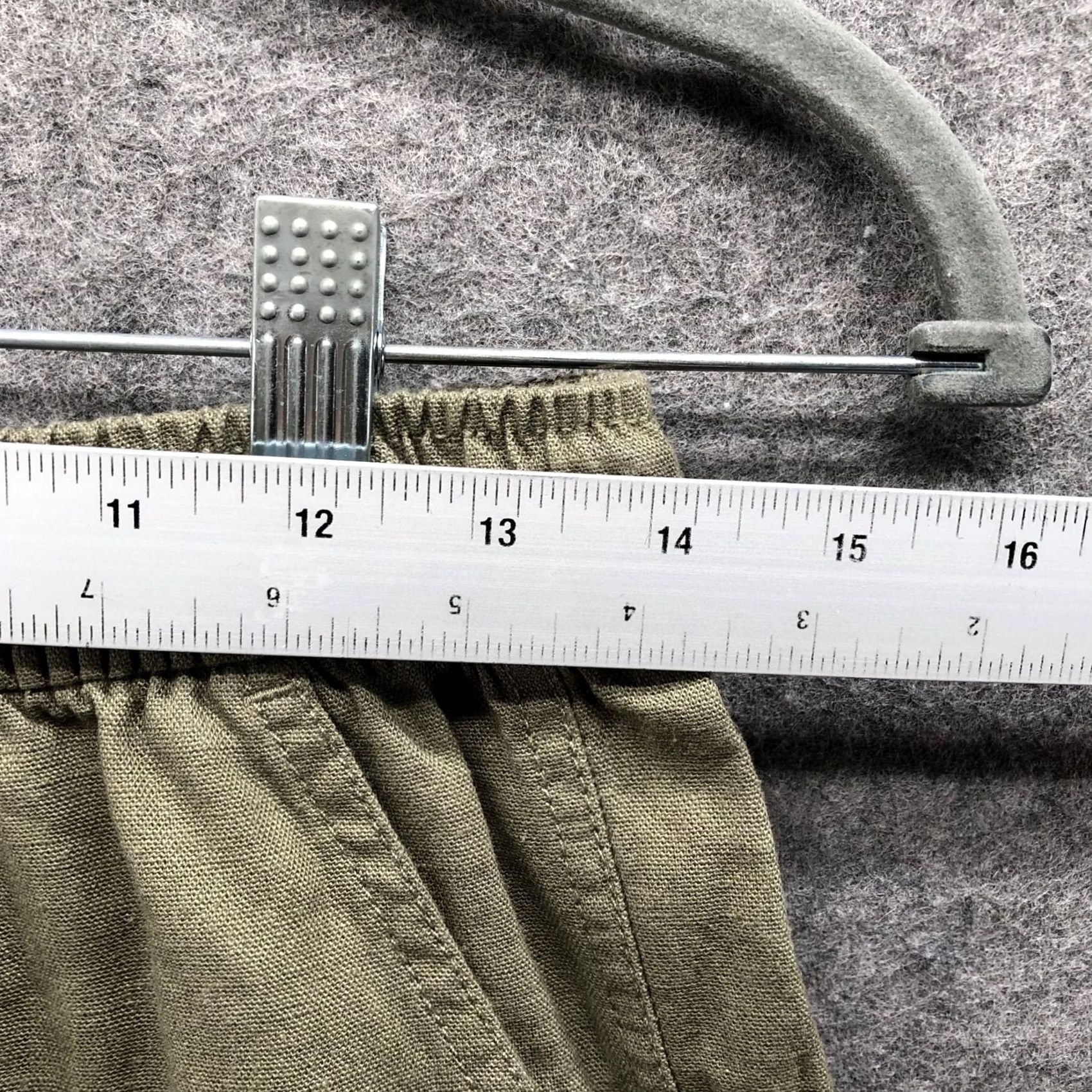 Zara Zara Linen Blend Crop Pants Womens S Olive Green Pull On Relaxed High Rise Cropped Wide-Leg Bohemian 90s Fashion? Size 28" / US 6 / IT 42 - 5 Thumbnail