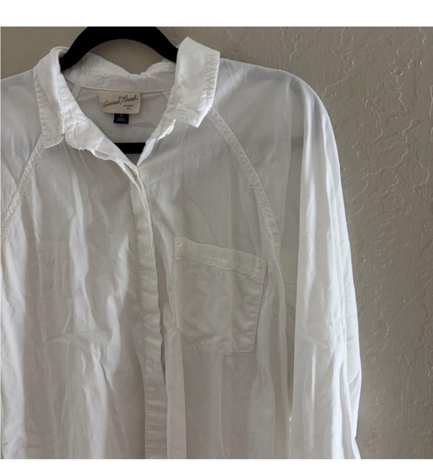Other Universal Thread Crisp White Collared Shirt Size M / US 6-8 / IT 42-44 - 2 Thumbnail