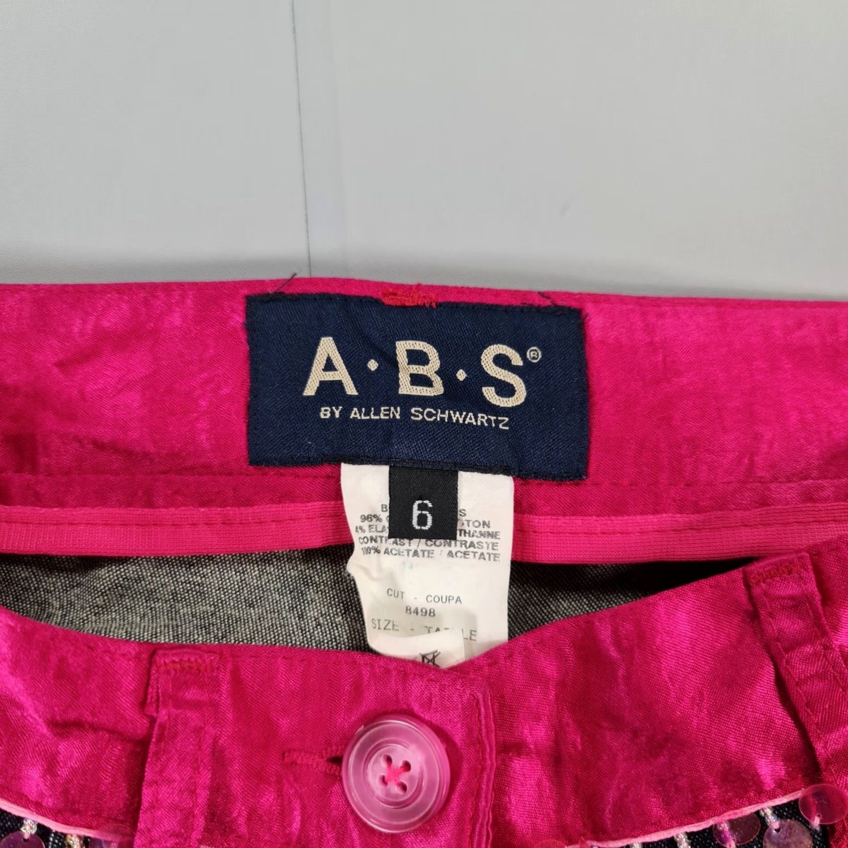 Vintage VINTAGE ABS Allen Schwartz Womens Jeans Blue 6 UK Bootcut Satin Waist Sequins Stretch Size 28" / US 6 / IT 42 - 3 Thumbnail