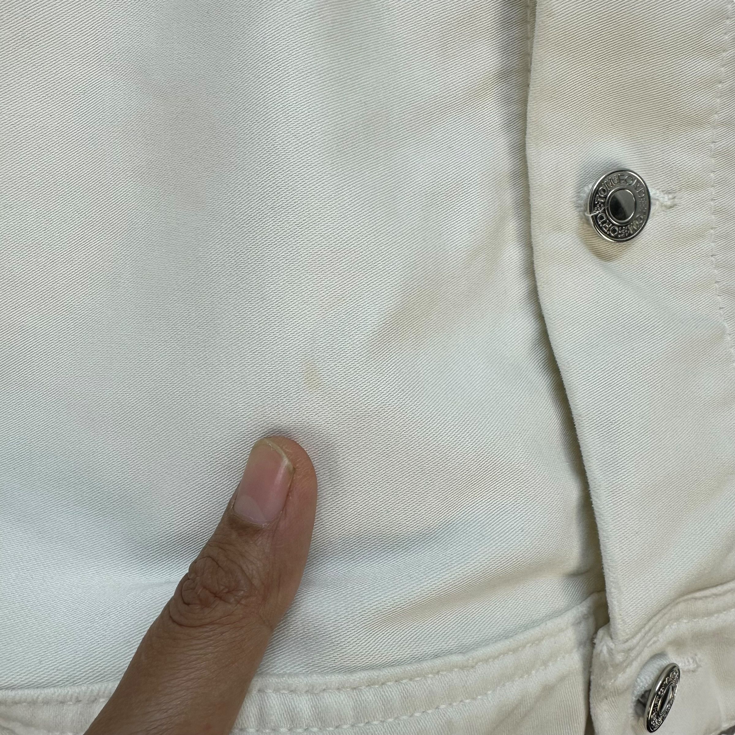 Tom Ford TOM FORD Made in Usa Slim Fit White Denim Jacket #A80-1938 Size US L / EU 52-54 / 3 - 17 Thumbnail