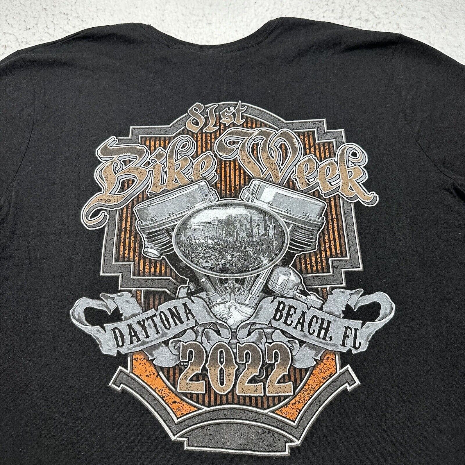 Hanes Daytona Beach 81st Bike Week 2022 XL Black Graphic T Shirt Size US XL / EU 56 / 4 - 2 Thumbnail
