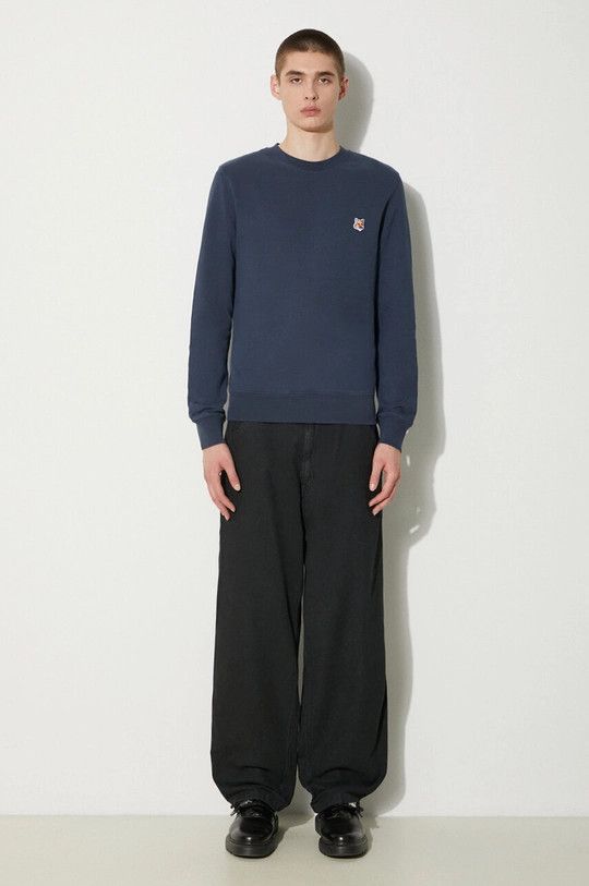 Maison Kitsune o1s22i1n1124 Fox Head Patch Sweatshirt in Blue Size US L / EU 52-54 / 3 - 2 Thumbnail