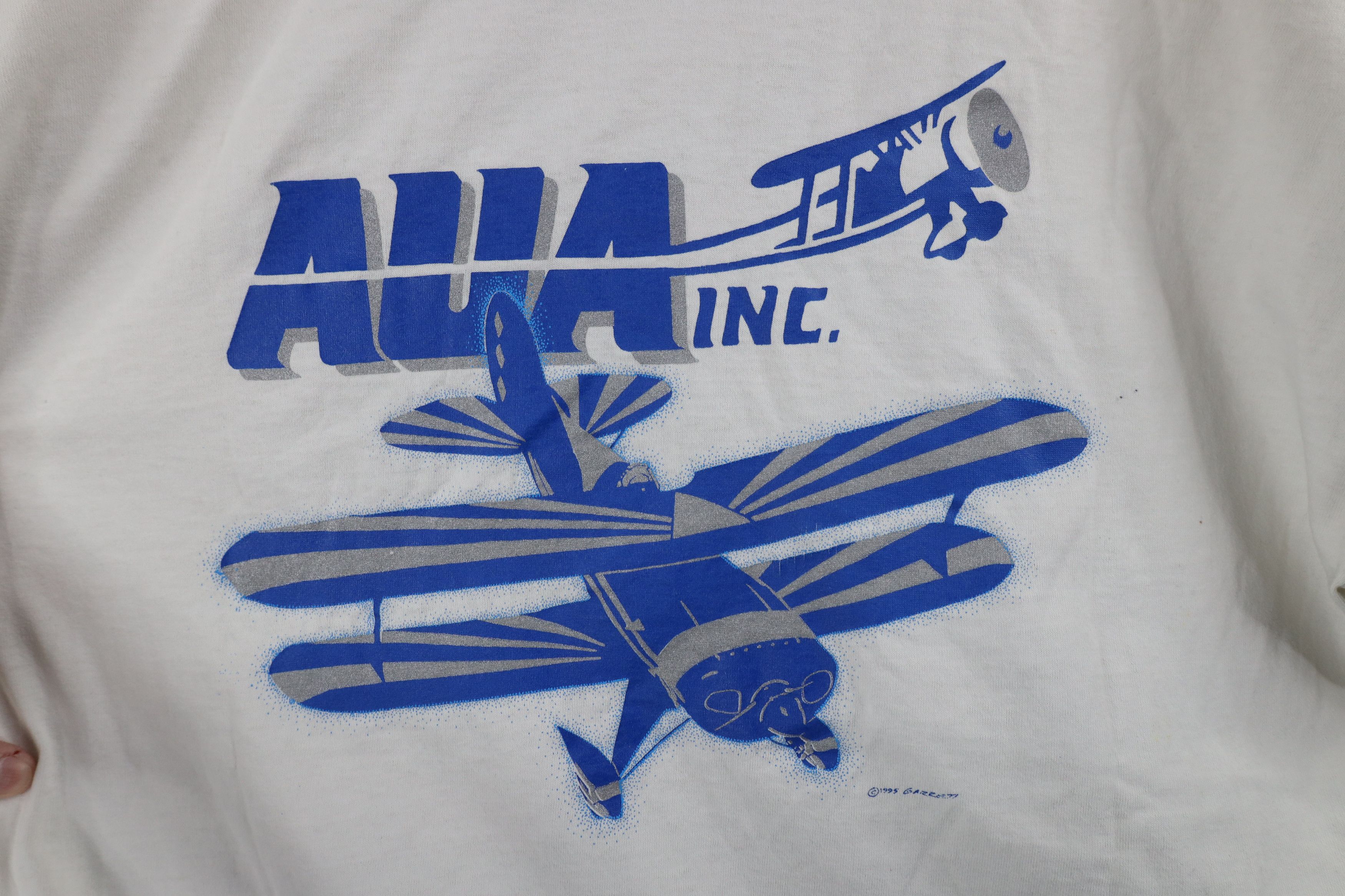 Vintage Vintage 90s AUA Aviation Unlimited Agency Airplane T-Shirt Size US XL / EU 56 / 4 - 12 Thumbnail