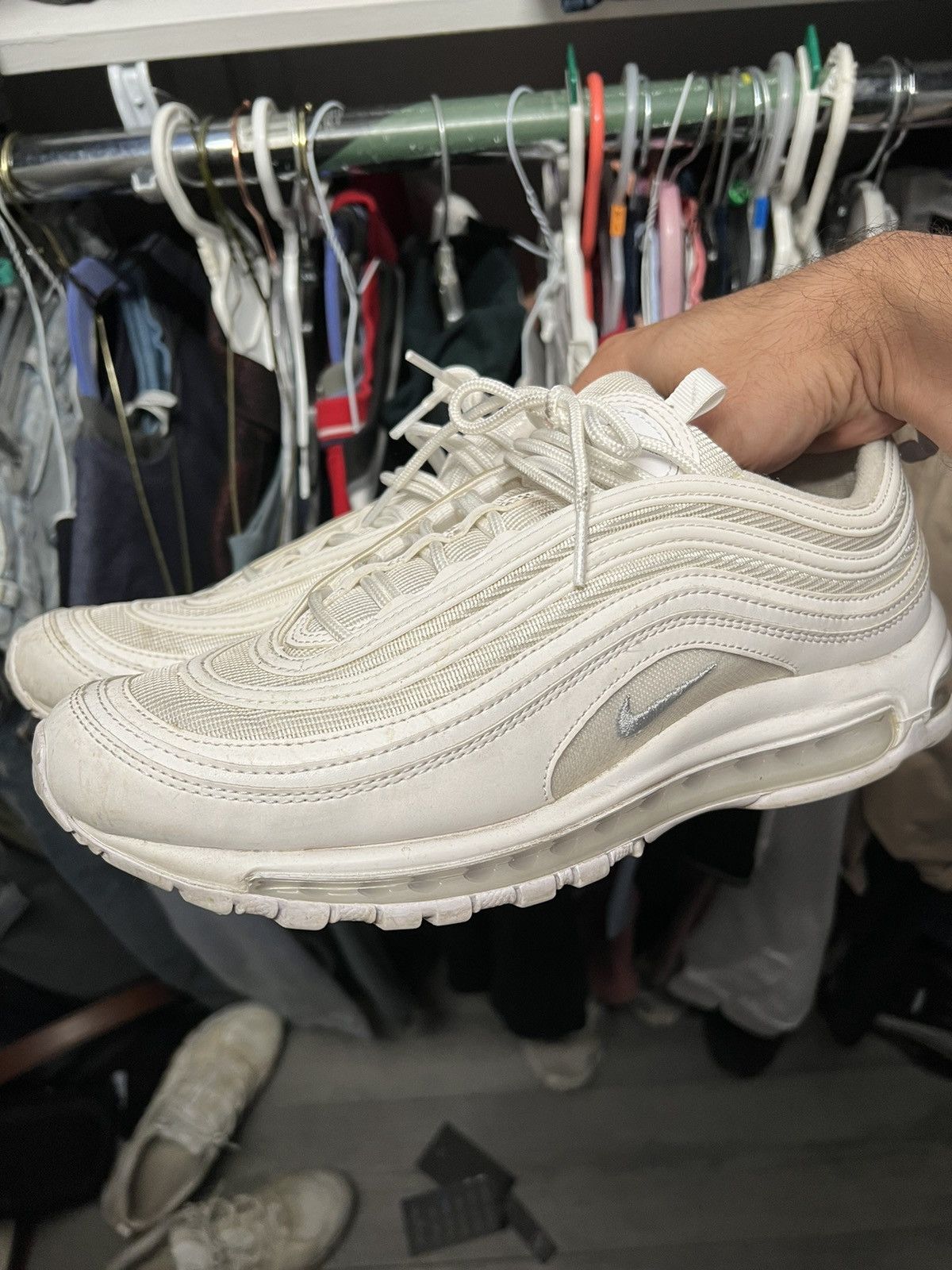 Nike Nike Air Max 97 Triple White Size US 10.5 / EU 43-44 - 4 Thumbnail