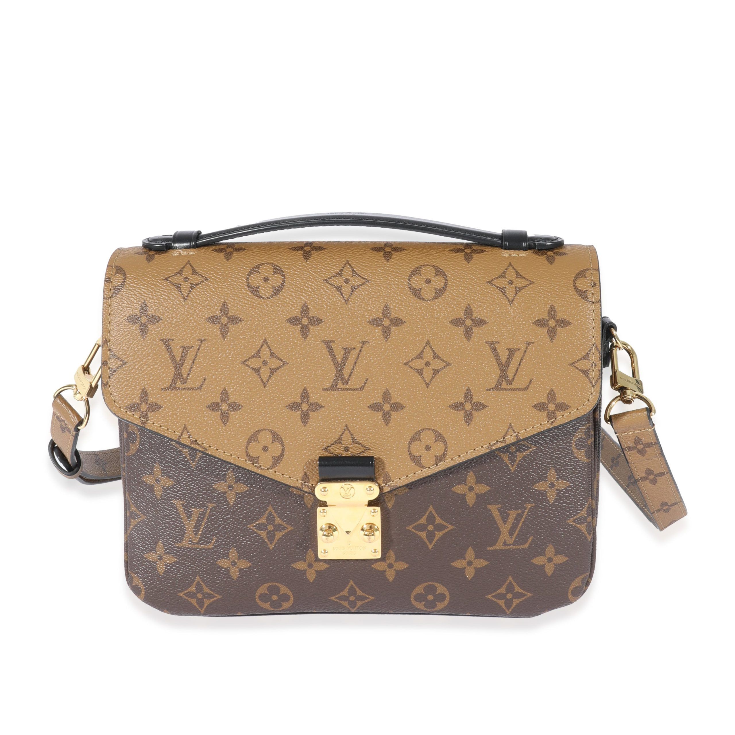 image of Louis Vuitton Monogram Reverse Pochette Metis in Brown, Women's