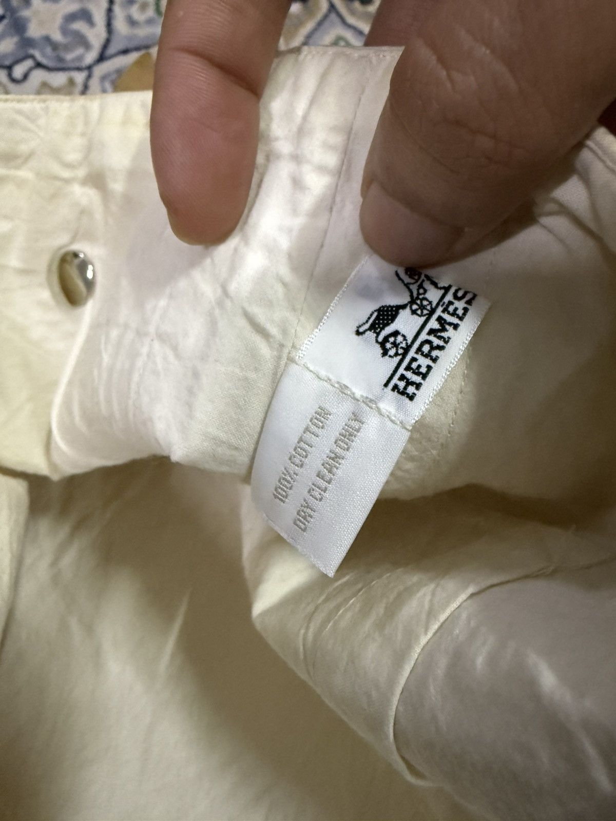 Hermes Hermès Ahmedabad white cotton with tan leather Size ONE SIZE - 7 Thumbnail