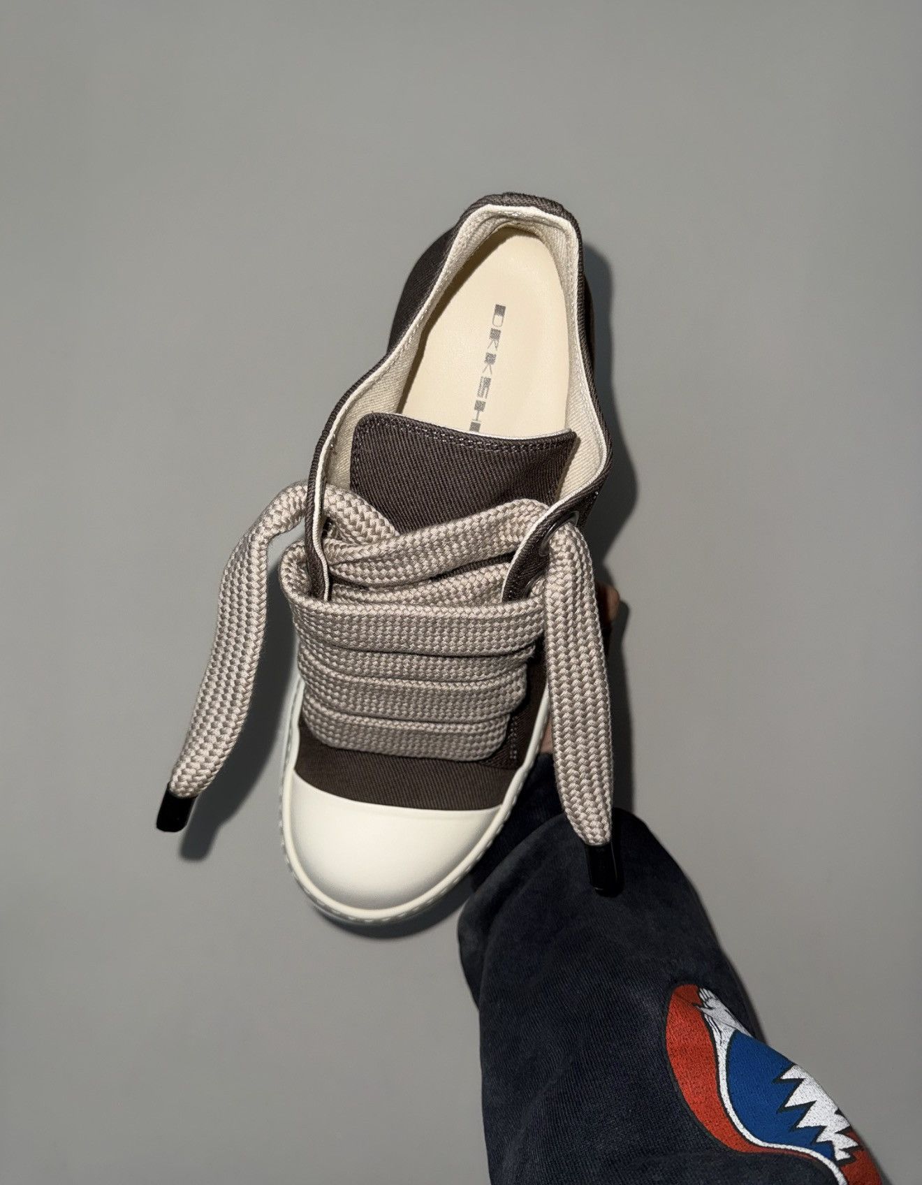 Rick Owens Drkshdw Rick owens 'dust' jumbo lace canvas sneakers Size US 9 / EU 42 - 2 Thumbnail