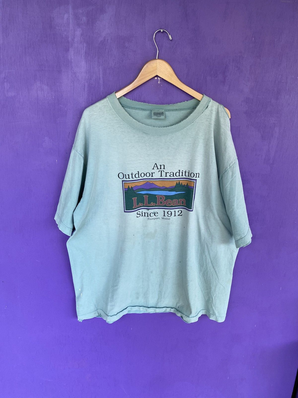 L.L. Bean Vintage 90s LL Bean box logo t-shirt Size US XL / EU 56 / 4 - 1 Thumbnail