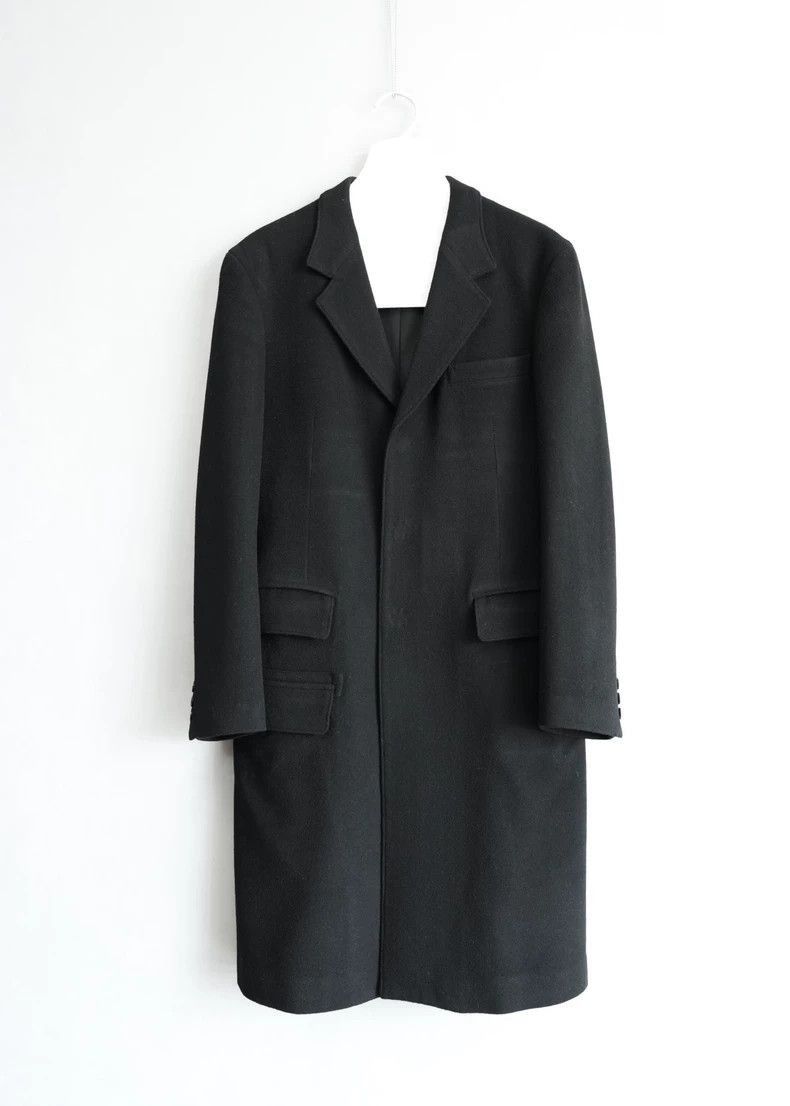 Yohji Yamamoto Yohji Yamamoto Yohji Yamamoto Black Wool Blend Overcoat Size US S / EU 44-46 / 1 - 2 Thumbnail