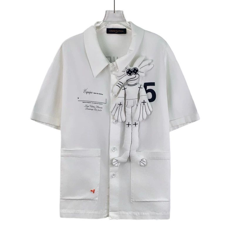 Louis Vuitton Louis Vuitton White doll-trimmed cotton lapel single-breas Size US XXL / EU 58 / 5 - 1 Thumbnail