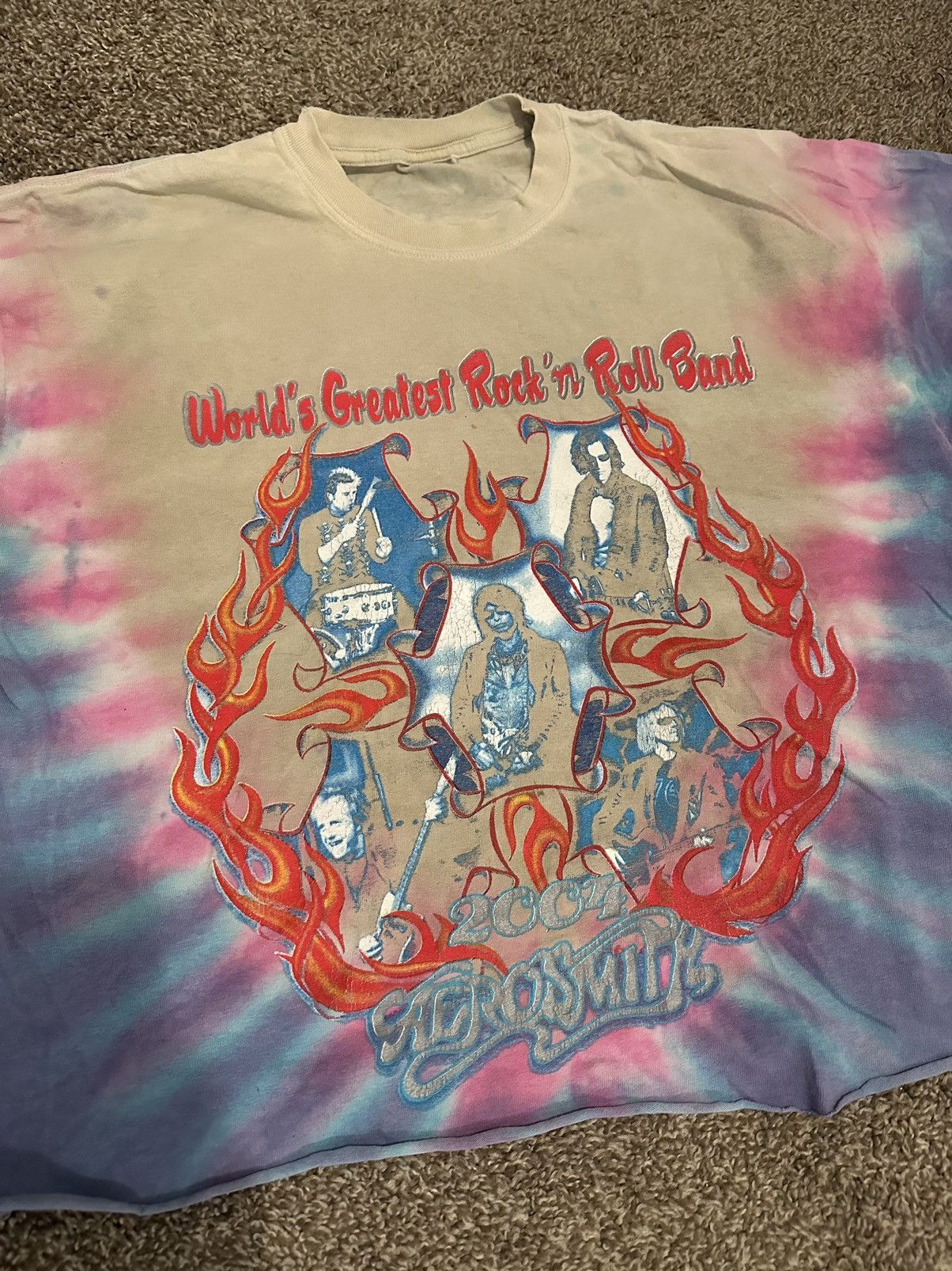 Aerosmith × Vintage Vintage Aerosmith Tour Tie Dye Tee Size US L / EU 52-54 / 3 - 2 Thumbnail
