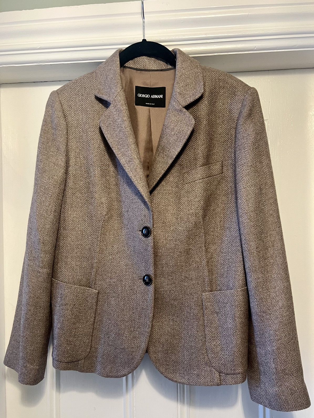 Giorgio Armani Authentic Giorgio Armani made in Italy herringbone pattern Size L / US 10 / IT 46 - 1 Thumbnail