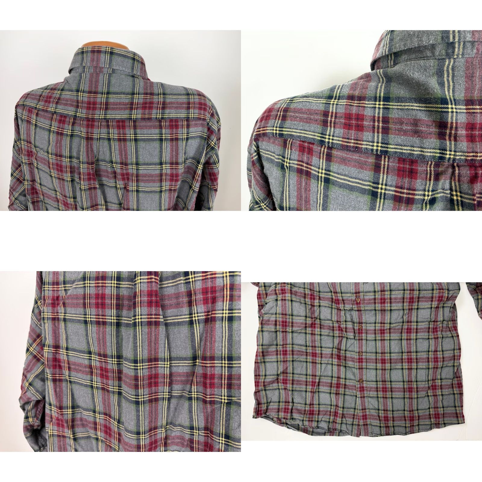 Roundtree & Yorke VINTAGE Roundtree & Yorke Portuguese Flannel Shirt Men 3XL TALL Gray Plaid Button-Up Shirt Size US XXL / EU 58 / 5 - 8 Thumbnail