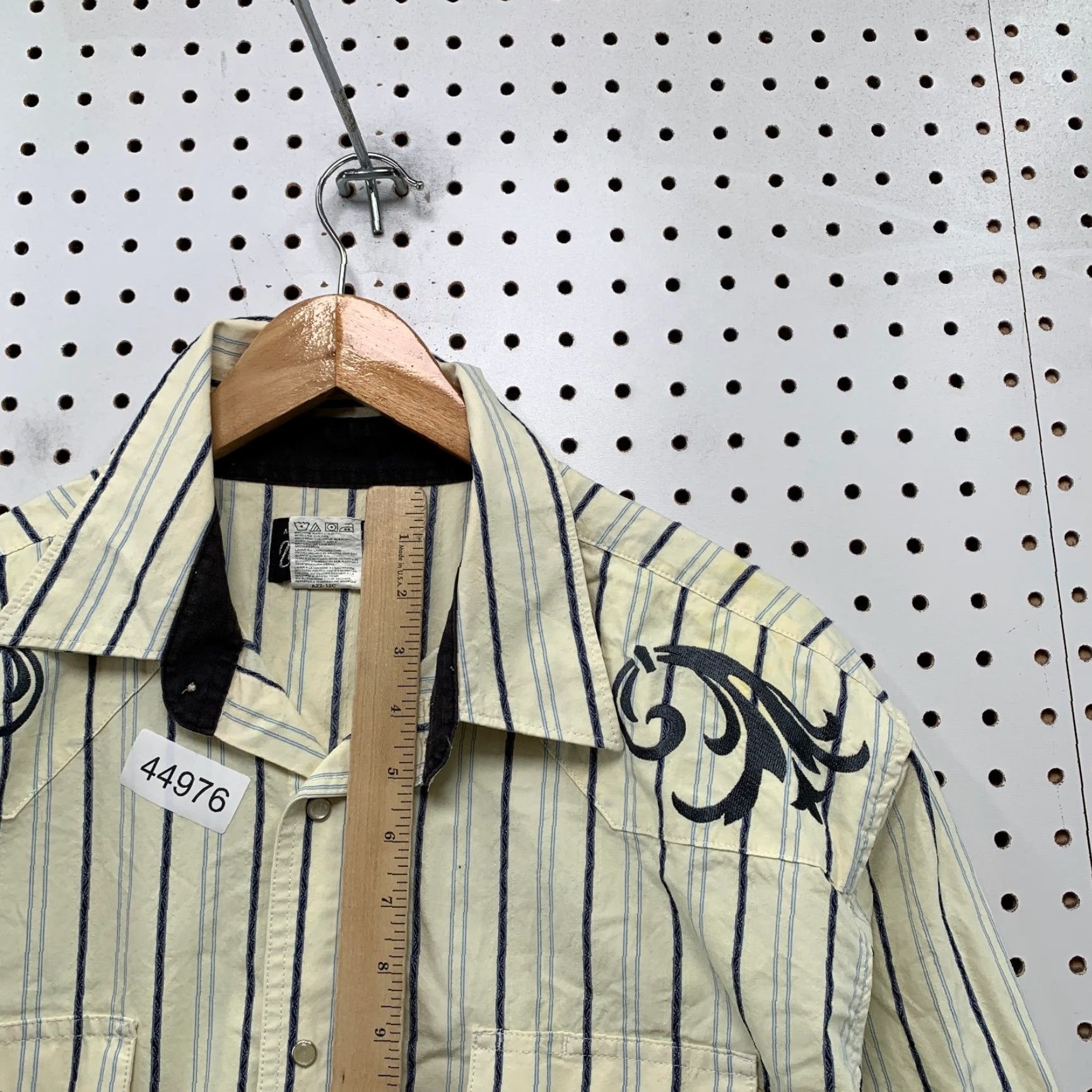 Wrangler VINTAGE Wrangler Snap Shirt Mens XL Beige Striped Western Cowboy Long Sleeve Size US XL / EU 56 / 4 - 7 Thumbnail
