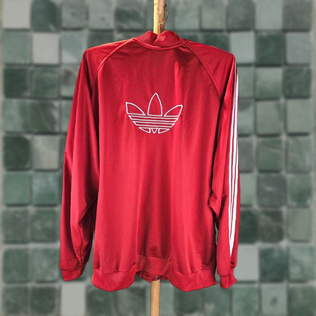 Adidas VINTAGE adidas TRACK JACKET XL MEN BURGUNDY TREFOIL HIP HOP RUN DMC OLD SCHOOL 90s Size US XL / EU 56 / 4 - 1 Thumbnail