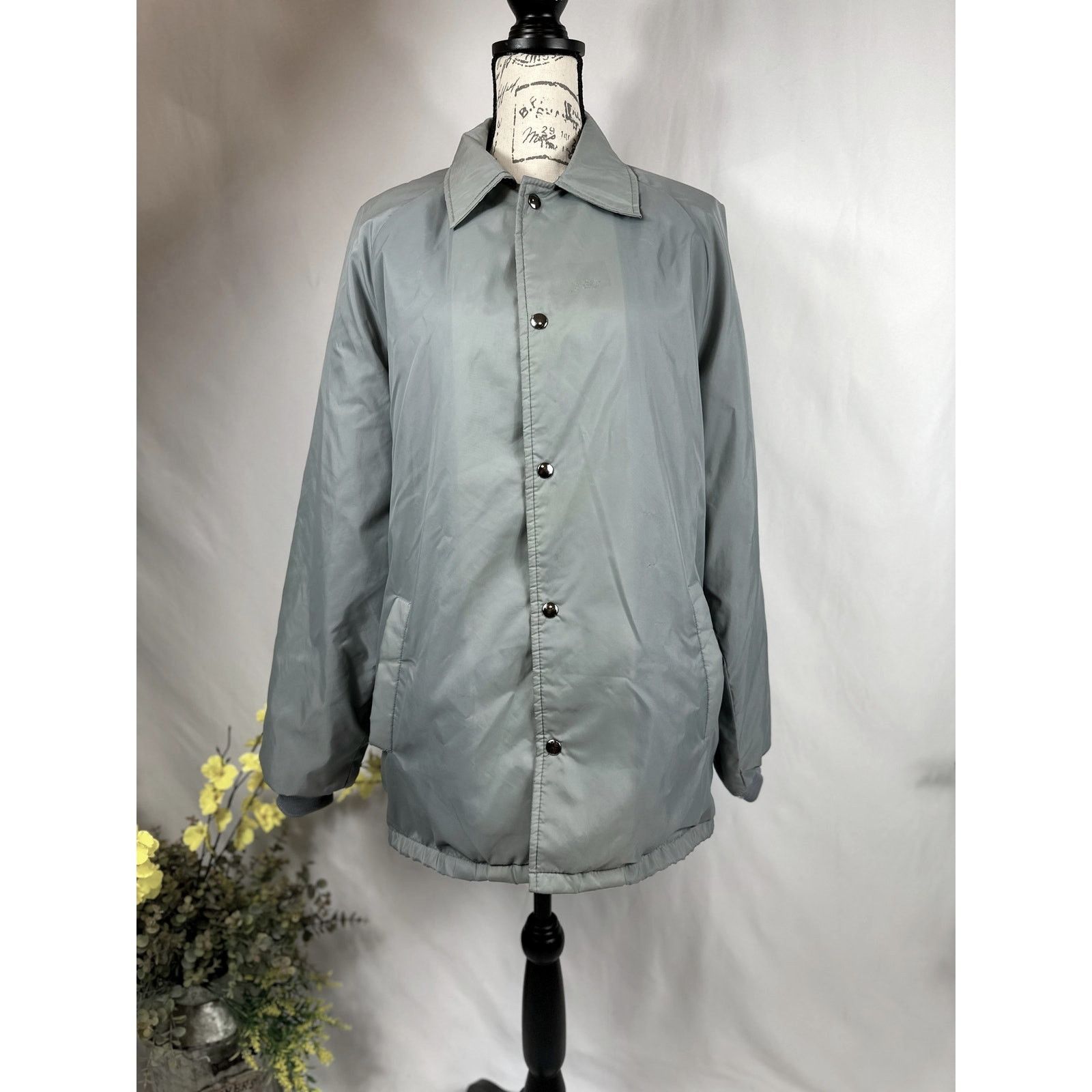 Other Vintage Men's Sherpa Lined Jacket 80s 90s Gray Large Tall Size US L / EU 52-54 / 3 - 5 Thumbnail