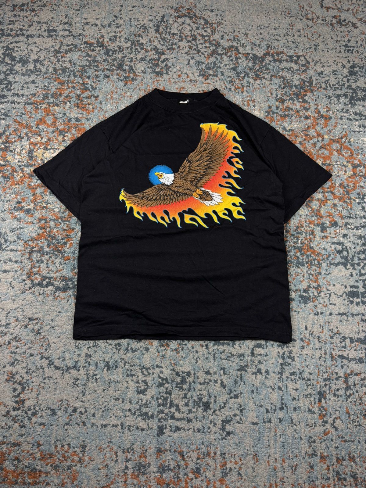 Vintage Vintage 90s bald eagle flame graphic tee Size US XL / EU 56 / 4 - 1 Thumbnail