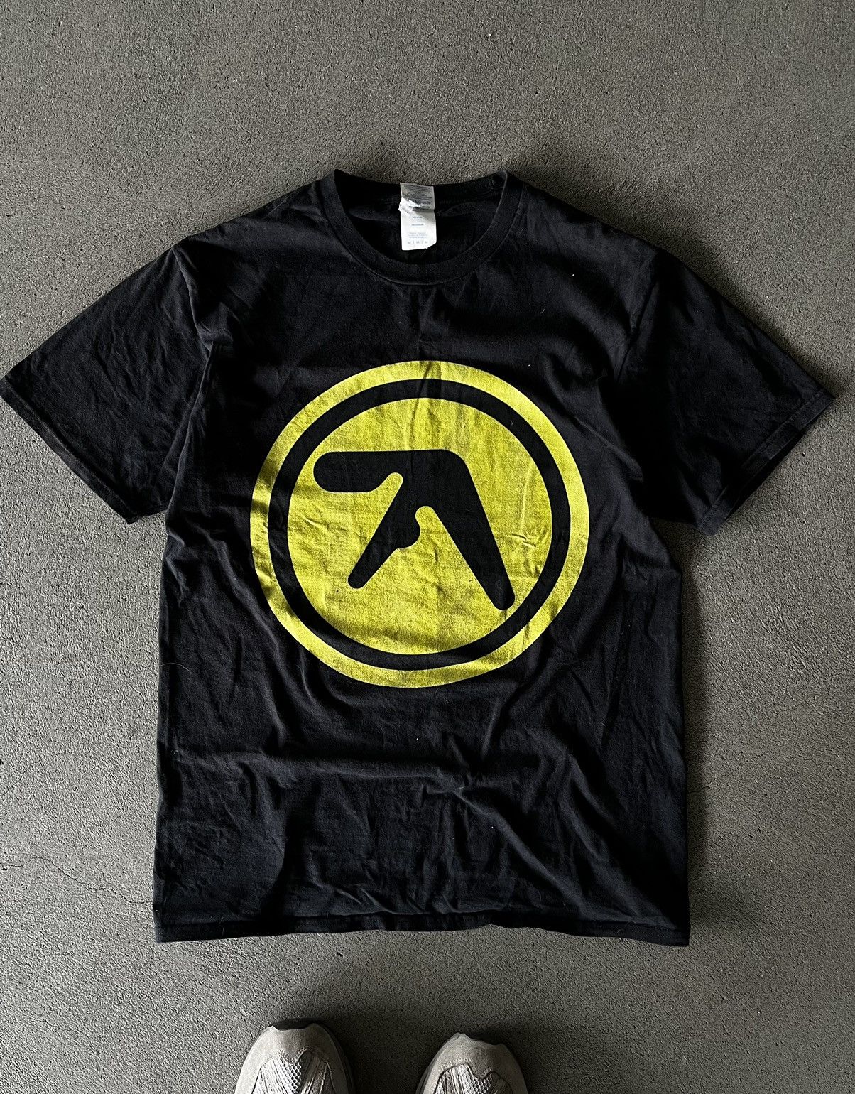 image of Apex x Band Tees Vintage 00's Aphex Twin Iconic Logo T-Shirt in Black, Men's (Size Medium)