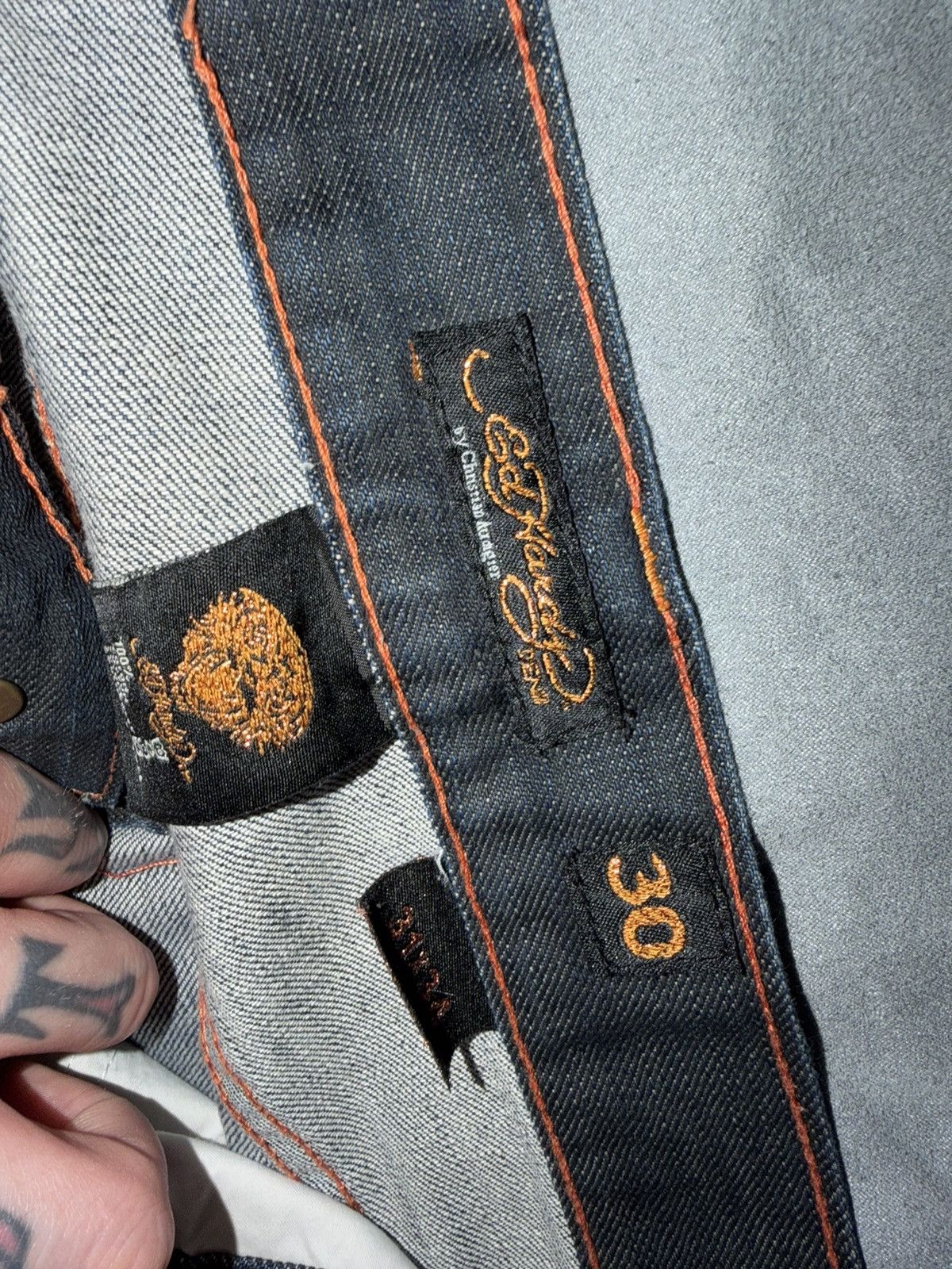 Ed Hardy Y2k vintage christian audigier ed hardy crystal denim Size US 31 - 8 Thumbnail