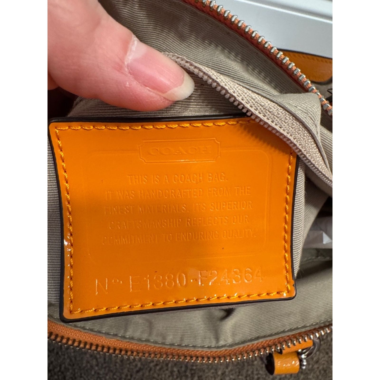 Coach 🍊 PRISTINE NWOT Coach Signature Stripe Satchel — Orange Size ONE SIZE - 9 Thumbnail