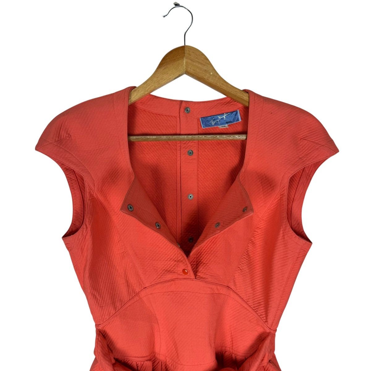 Thierry Mugler 🌟THIERRY MUGLER DRESS SNAP BUTTON SLEEVELESS Size S / US 4 / IT 40 - 10 Thumbnail
