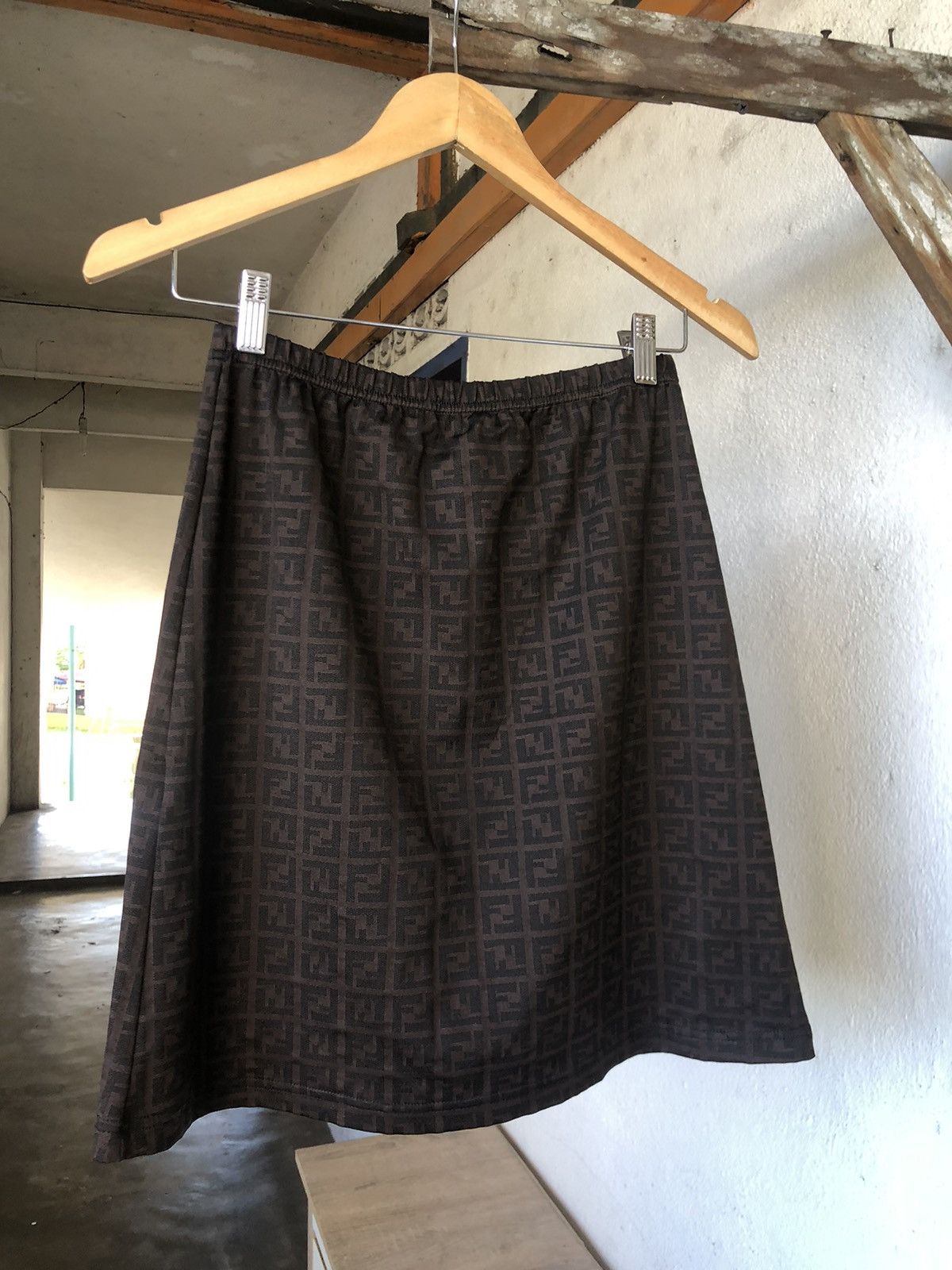 Fendi Vintage Fendi Zucca Monogram Stretchable Mini Skirt Size 30" / US 8 / IT 44 - 8 Thumbnail