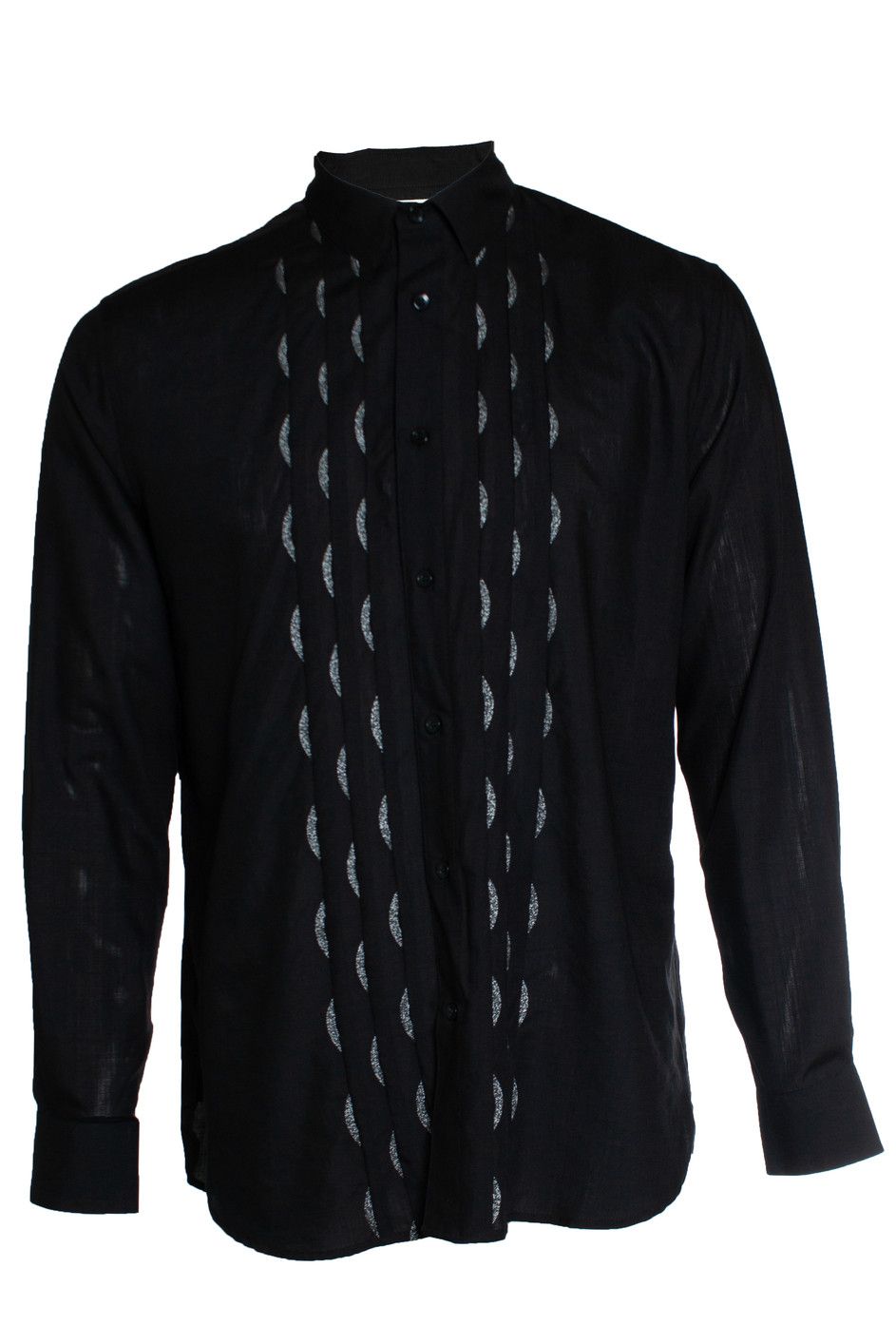 Saint Laurent Paris Saint Laurent, Black shirt half moon lurex strokes Size US S / EU 44-46 / 1 - 1 Thumbnail