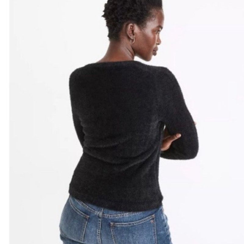 Madewell Madewell Hewitt Fuzzy Cardigan Sweater button down Black Size S / US 4 / IT 40 - 2 Thumbnail