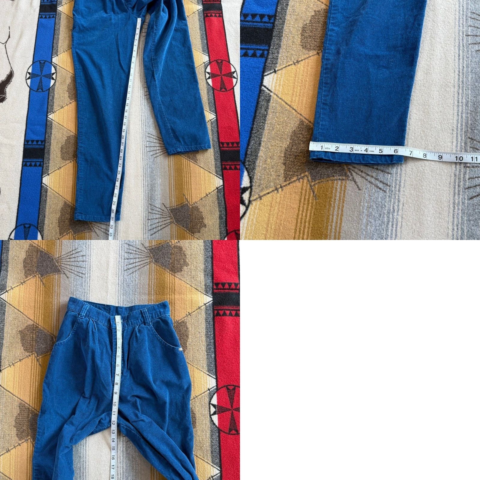 Levi's VINTAGE Levi's Women's Corduroy Pants Blue 25x31 Regular Inseam 31 80s 80s USA Corduroy Pants White Tab Rare Girls Womens Size 42" / US 20 - 8 Thumbnail