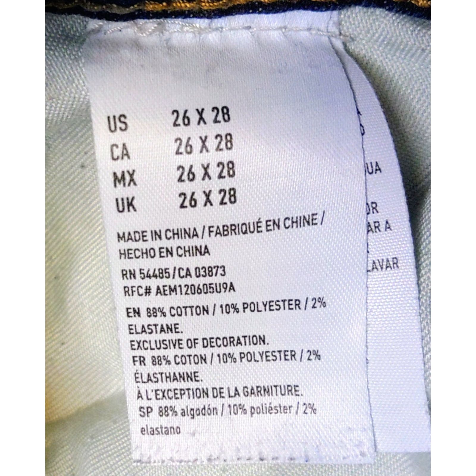 American Eagle Outfitters American Eagle Outfitters Jeans Slim Straight 26x28 Blue Mens 5-Pocket Distressed Stretch Dark Wash USA 90s Grunge Vintage No N/A Size US 26 / EU 42 - 6 Thumbnail