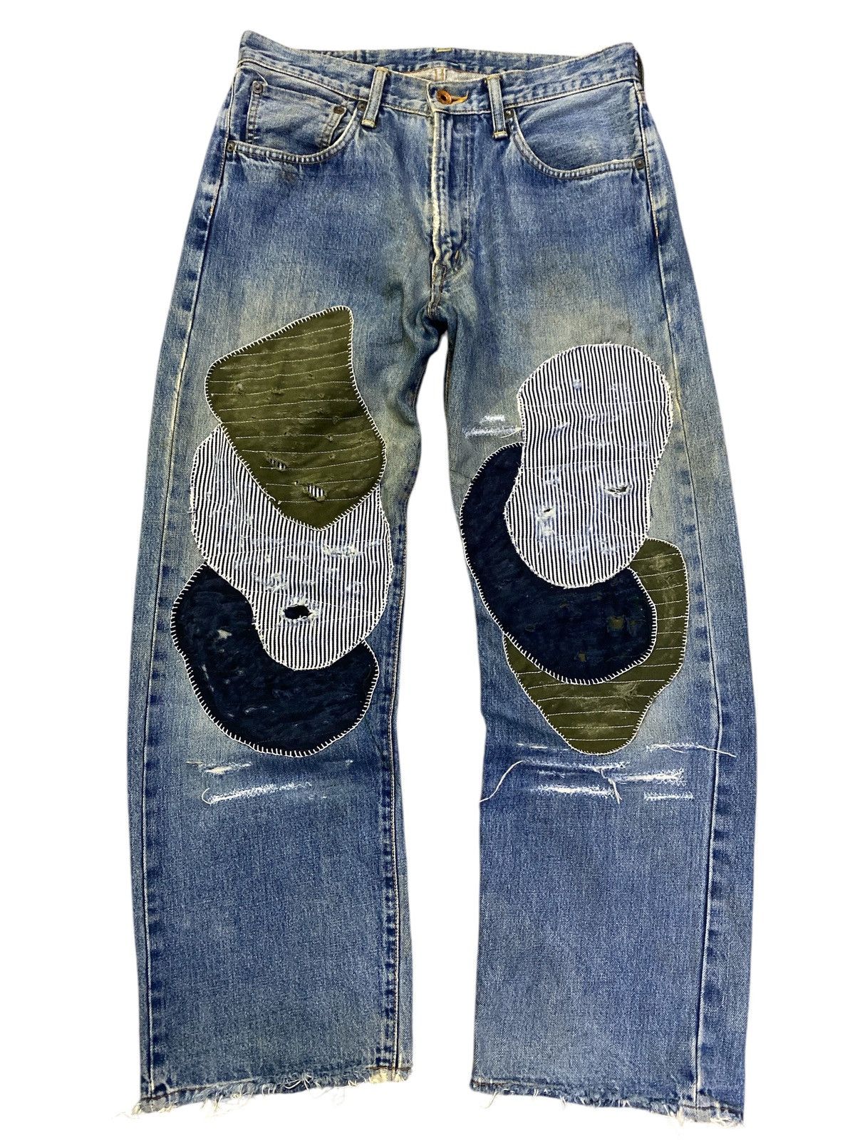 Edwin × Vintage Vintage Edwin 505x Patchwork Denim Selvedge Size US 32 / EU 48 - 1 Thumbnail