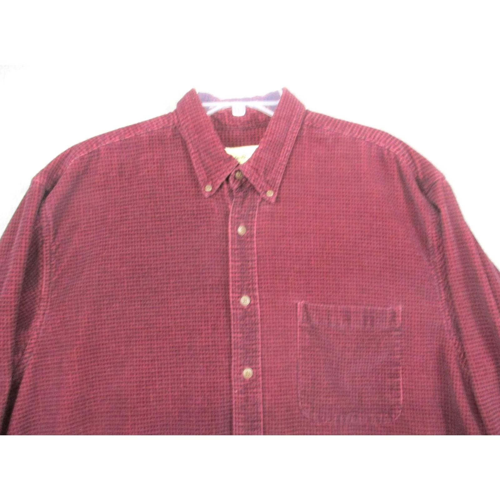Eddie Bauer VINTAGE Eddie Bauer Shirt Mens L Red Corduroy Check Button-Down Casual 90s Mens Size US L / EU 52-54 / 3 - 2 Thumbnail