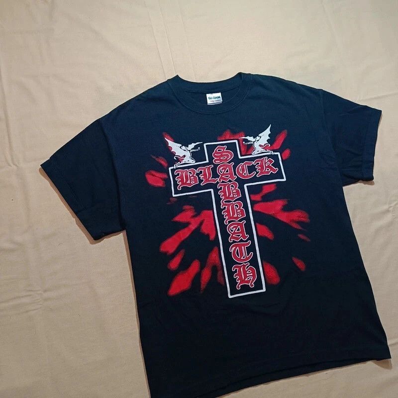 Black Sabbath VERY RARE Vintage Black Sabbath Black Tshirt Cross L Size US L / EU 52-54 / 3 - 3 Thumbnail