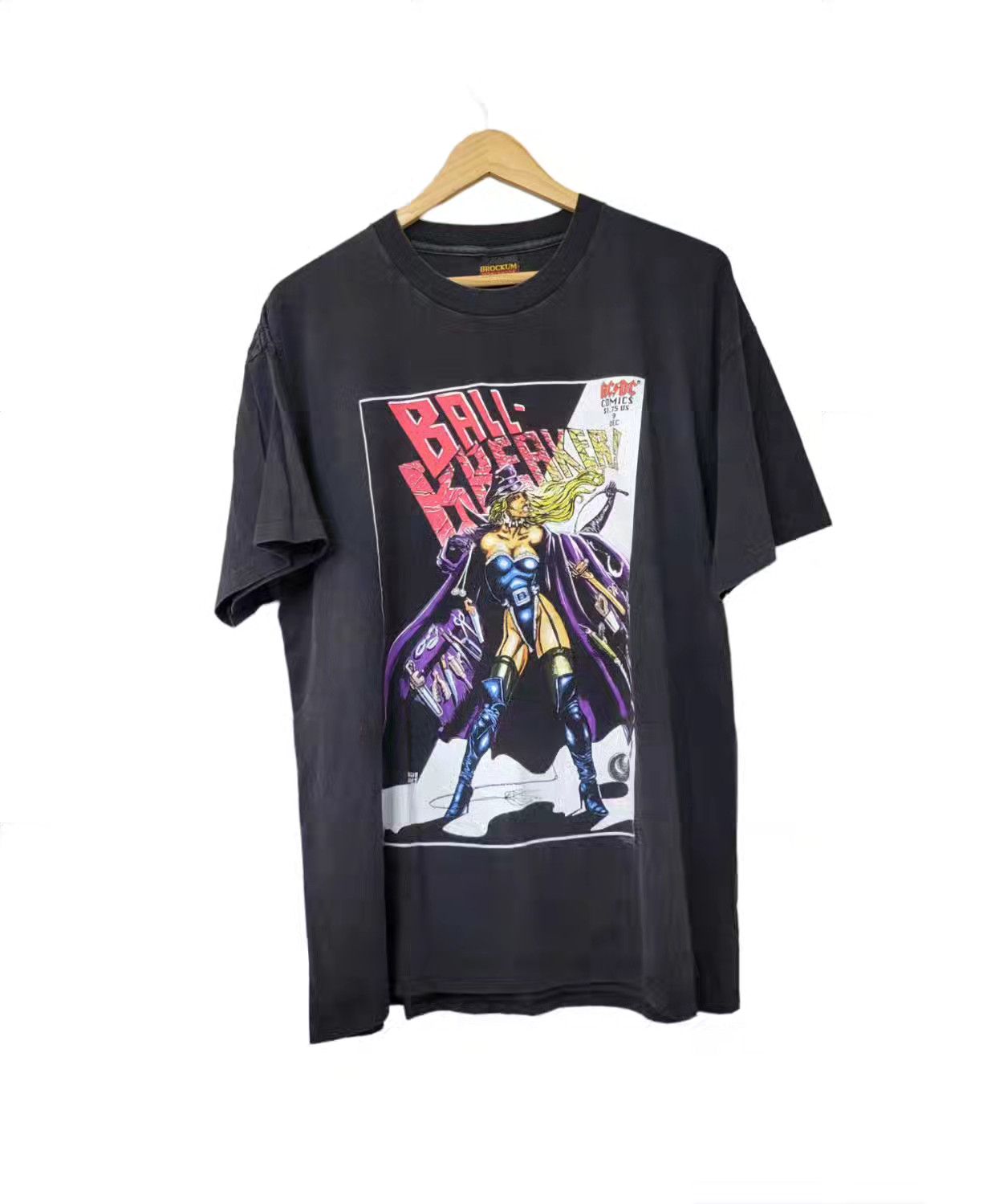 image of Band Tees x Comics 1995 Acdc Ball Breaker Comic Tee in Black, Men's (Size XL)