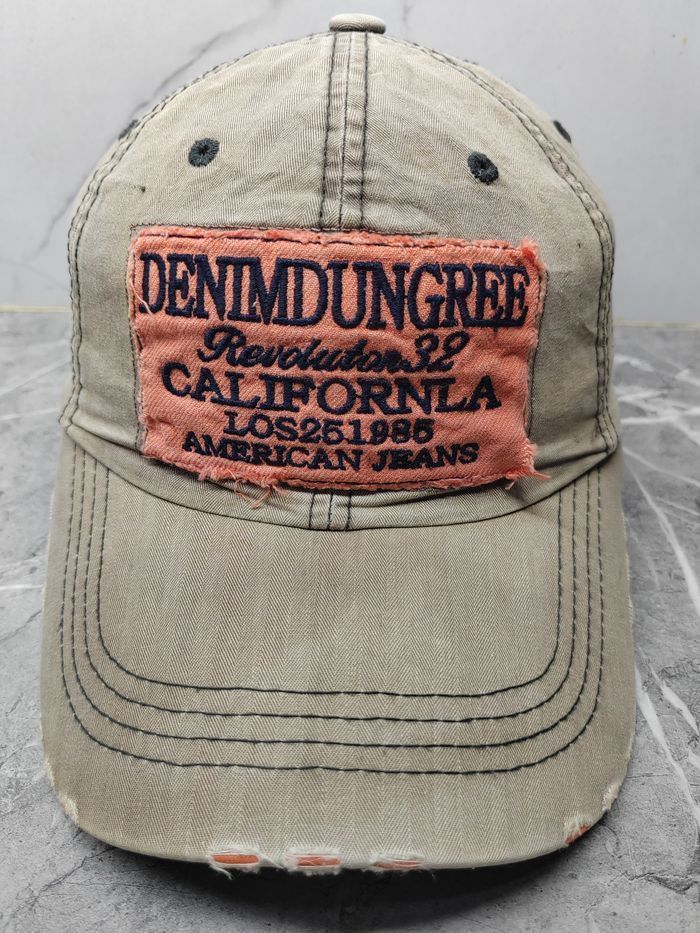 Japanese Brand Vintage Denimdungree Distressed Style Cap Hat Size ONE SIZE - 2 Thumbnail