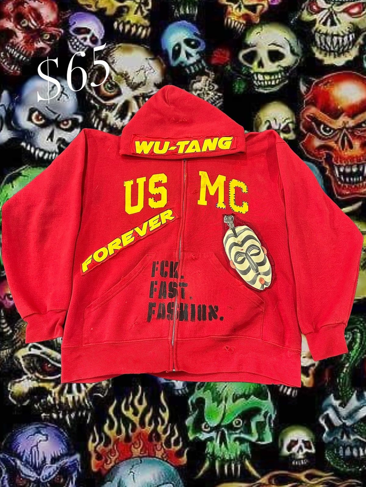 Vintage Custom Wu-tang Marine Corps Hoodie Size US L / EU 52-54 / 3 - 1 Thumbnail