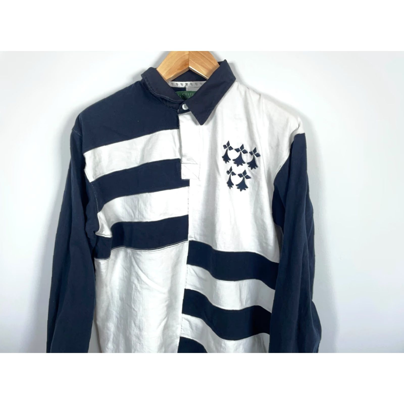 Vintage VINTAGE? No — Celtic Alliance Long Sleeve Rugby Shirt Men XL Black White Embroidered Polo 90s Sports Casual Mens XL Embroidered Rugby Shirt Size US XL / EU 56 / 4 - 4 Thumbnail