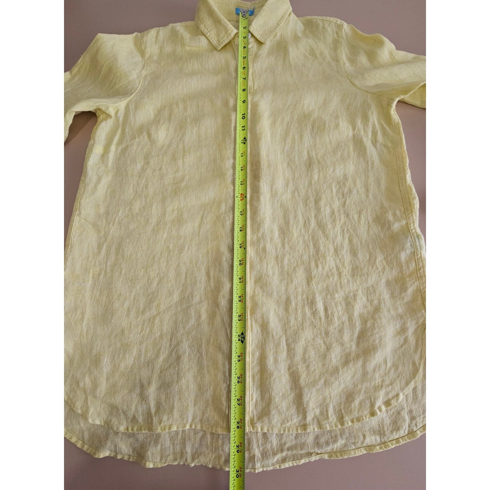 J.McLaughlin J. McLaughlin Linen Lime Britt Blouse Preppy Button Down M Size M / US 6-8 / IT 42-44 - 6 Thumbnail