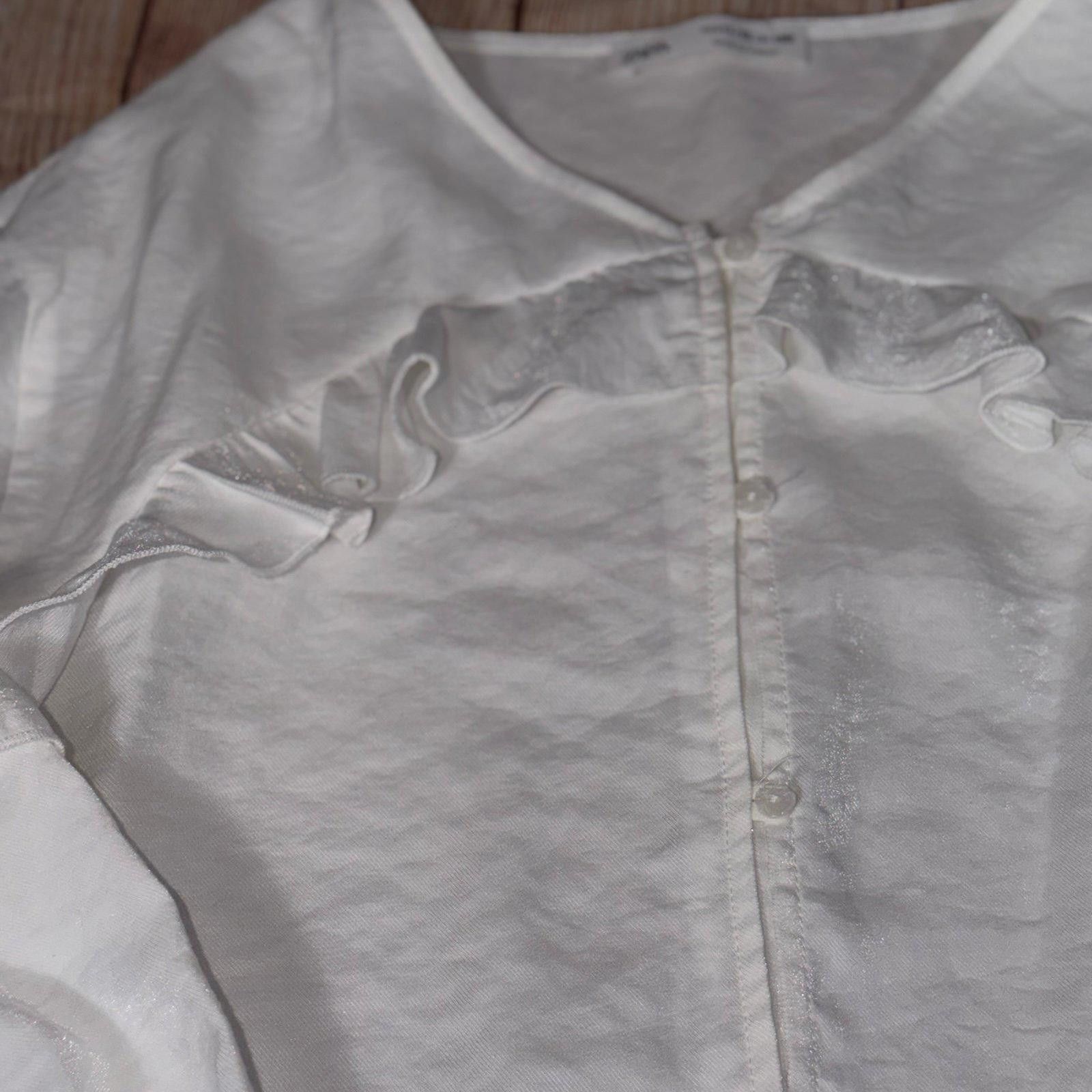 Zara Zara Girls 11/12 White Blouse Size L / US 10 / IT 46 - 4 Thumbnail