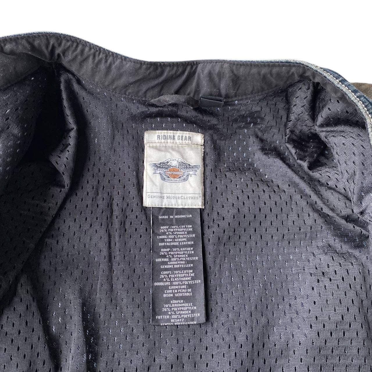 Harley Davidson Y2K Harley-Davidson Women Biker Jacket Denim Leather Studded Size L / US 10 / IT 46 - 21 Thumbnail