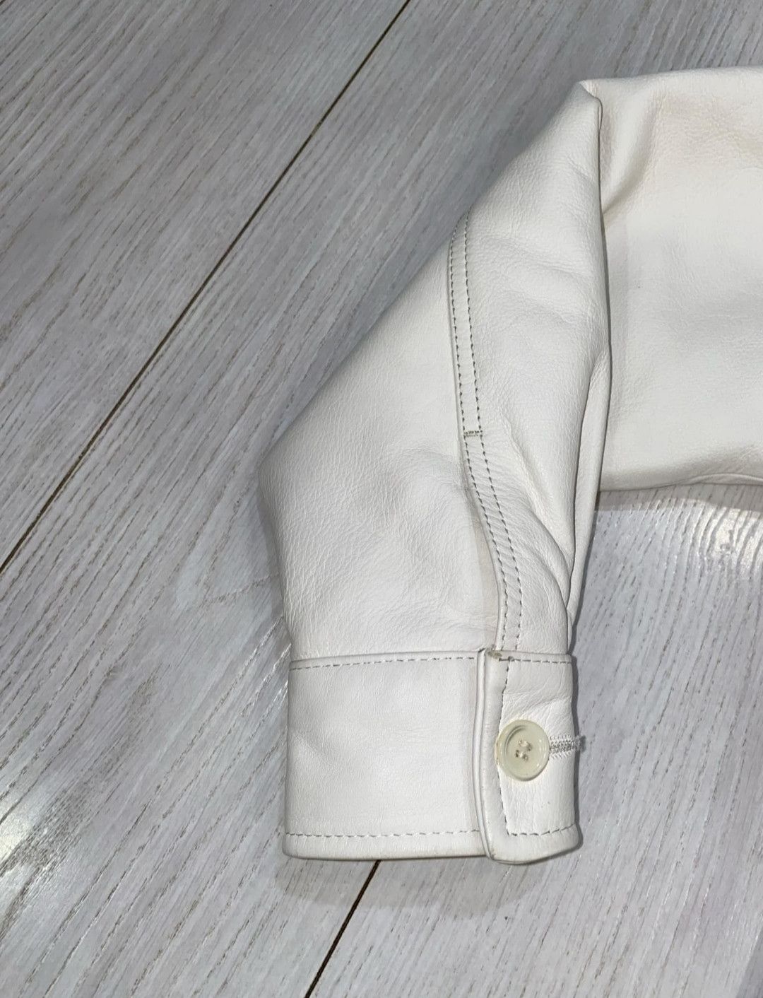 H&M × Maison Margiela Margiela Leather Overshirt Jacket Size US M / EU 48-50 / 2 - 8 Thumbnail