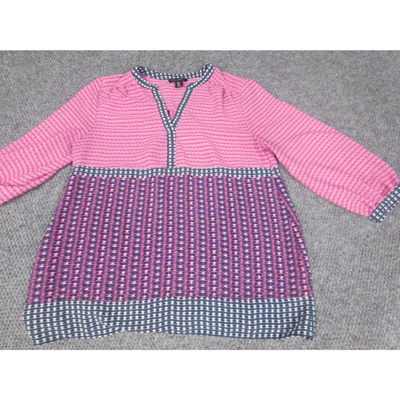 Willi Smith Willi Smith Blouse Womens S Pink Striped Pullover Collared Long Sleeve Button Polyester Regular Stretch Casual Vintage No Size S / US 4 / IT 40 - 2 Thumbnail