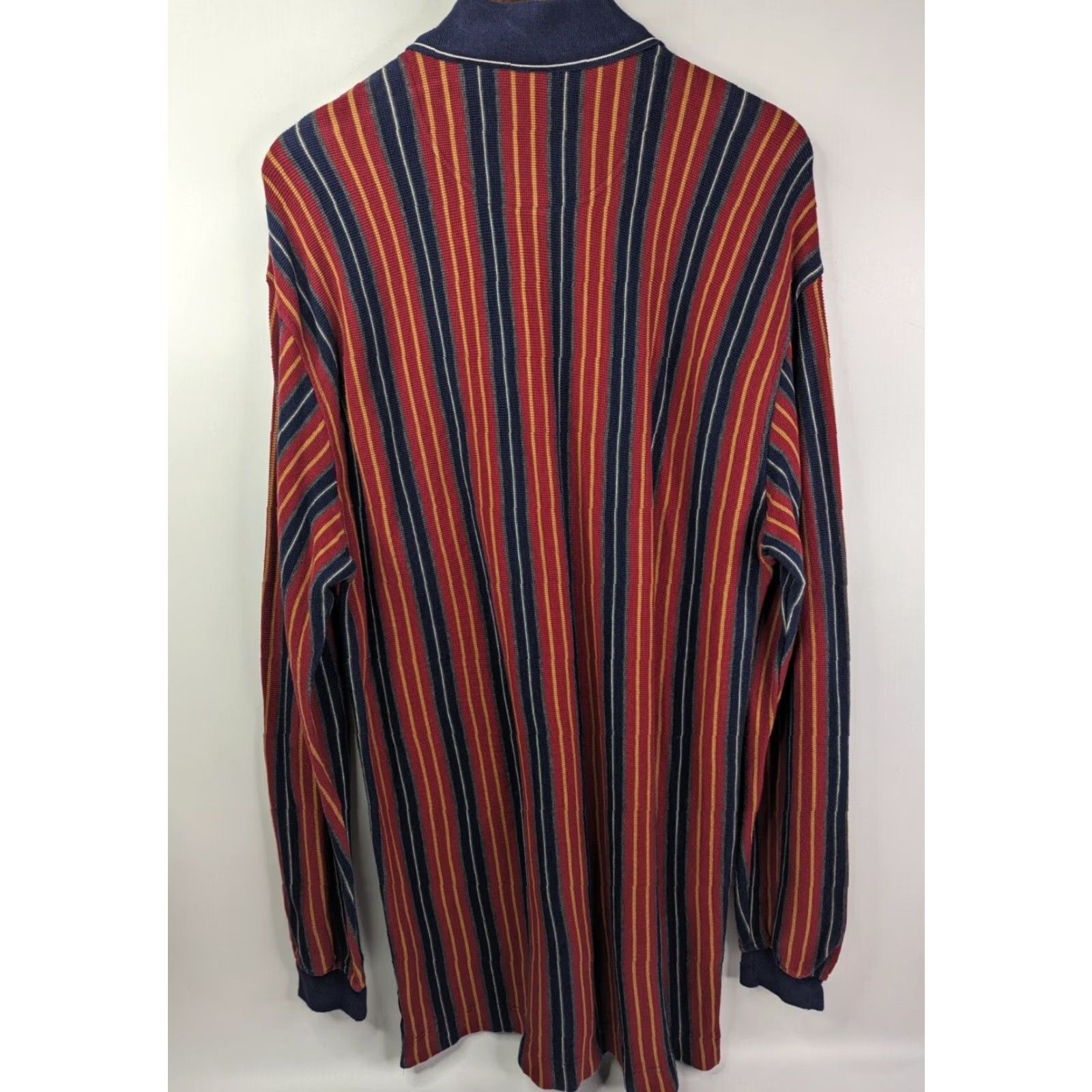 Dockers VINTAGE Dockers Polo Shirt Striped 90s Red L Mens Long Sleeve Casual College University Rugby Made In USA Size US L / EU 52-54 / 3 - 4 Thumbnail