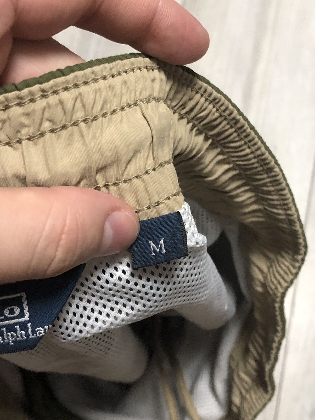 Vintage Vintage 90s Polo Ralph Lauren Nylon Khaki Shorts Casual Hype Size US 32 / EU 48 - 5 Thumbnail