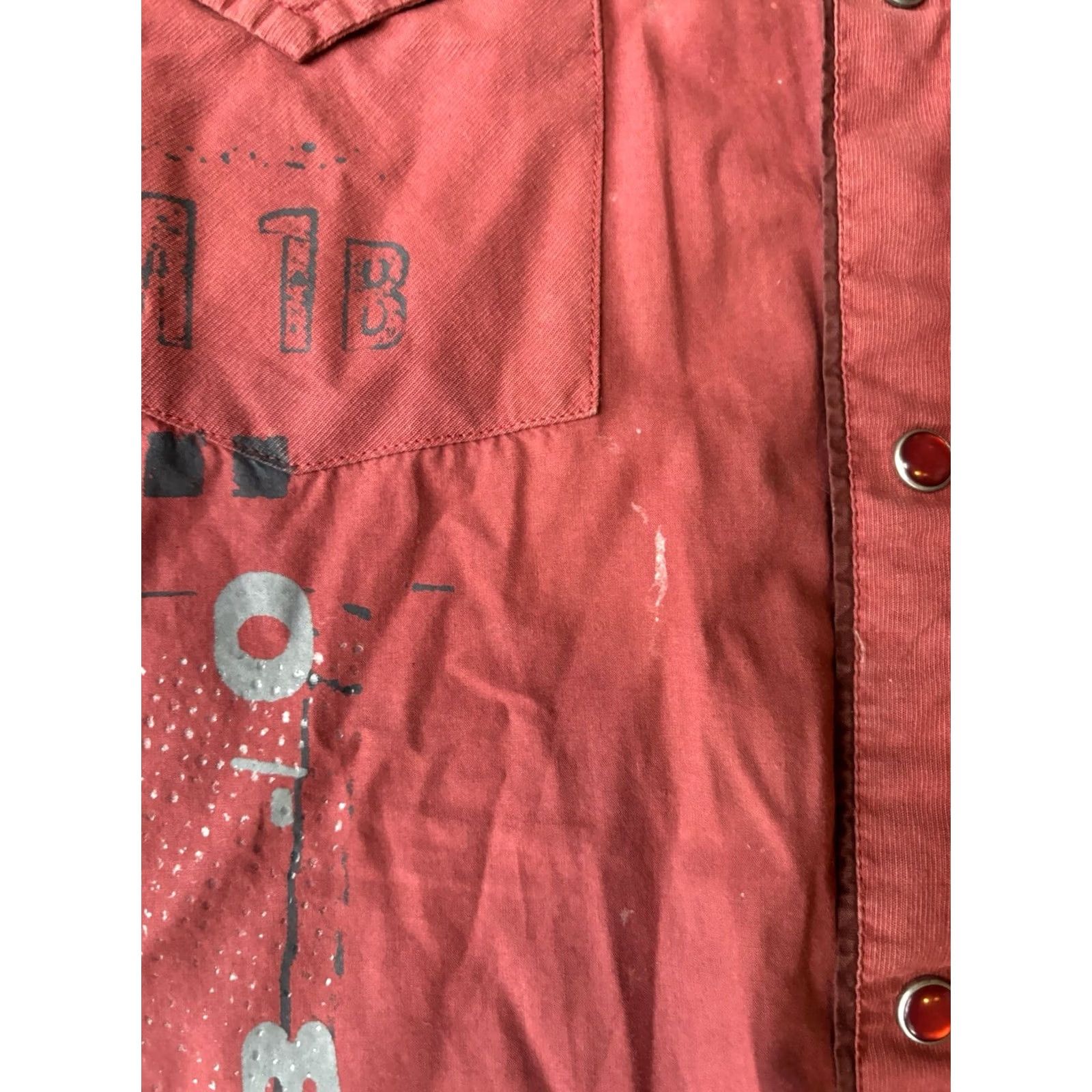 Guess VINTAGE Y2K Guess Jeans Pearl Snap Button Collared Shirt Large Red Men Regular 100% Cotton Button-Up Shirt Size US L / EU 52-54 / 3 - 6 Thumbnail