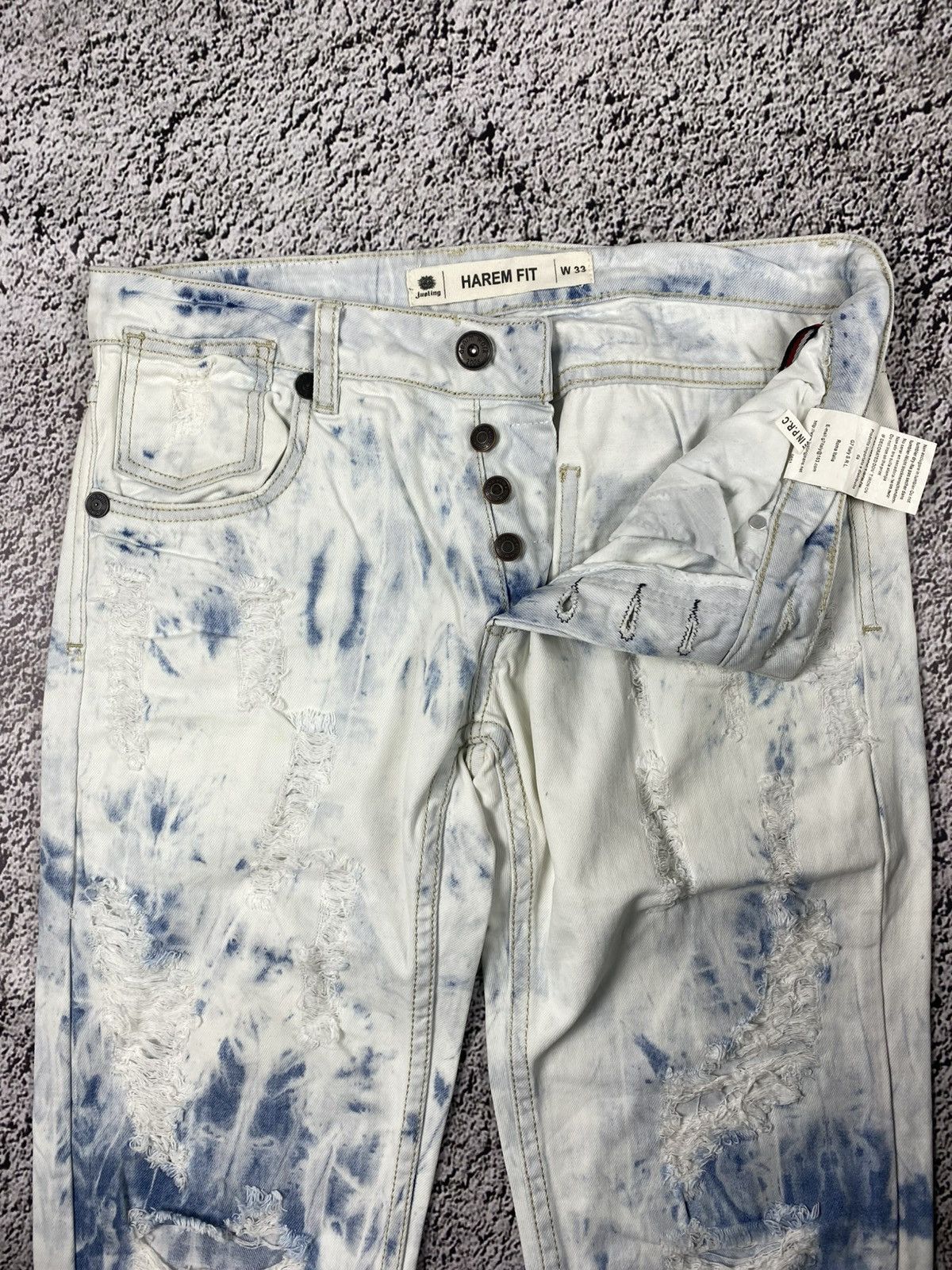 Japanese Brand Vintage Y2K washed distressed denim jeans streetwear 33 Size US 33 - 5 Thumbnail