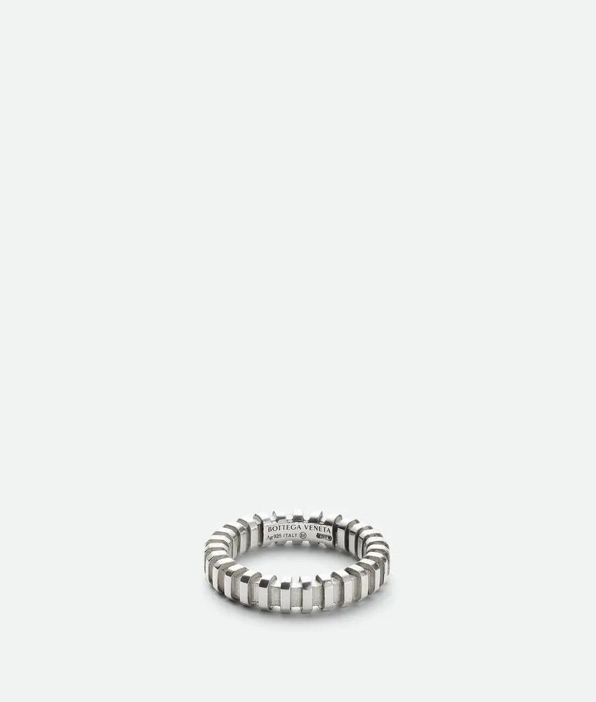 Bottega Veneta o1n1vont0425 Size: 17 / Brick Ring in Silver Size ONE SIZE - 4 Thumbnail