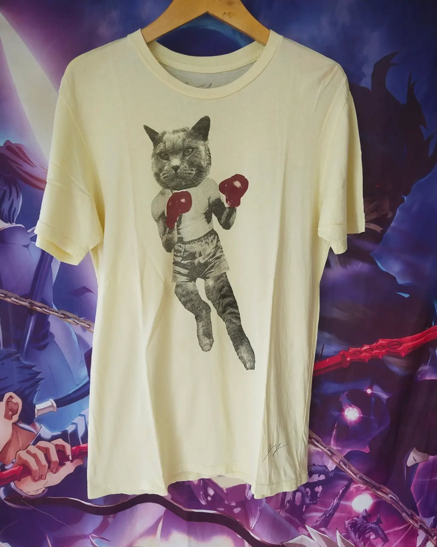 Vintage For Urban Cat Boxer Graphic T-Shirt Cream Size US M / EU 48-50 / 2 - 1 Thumbnail