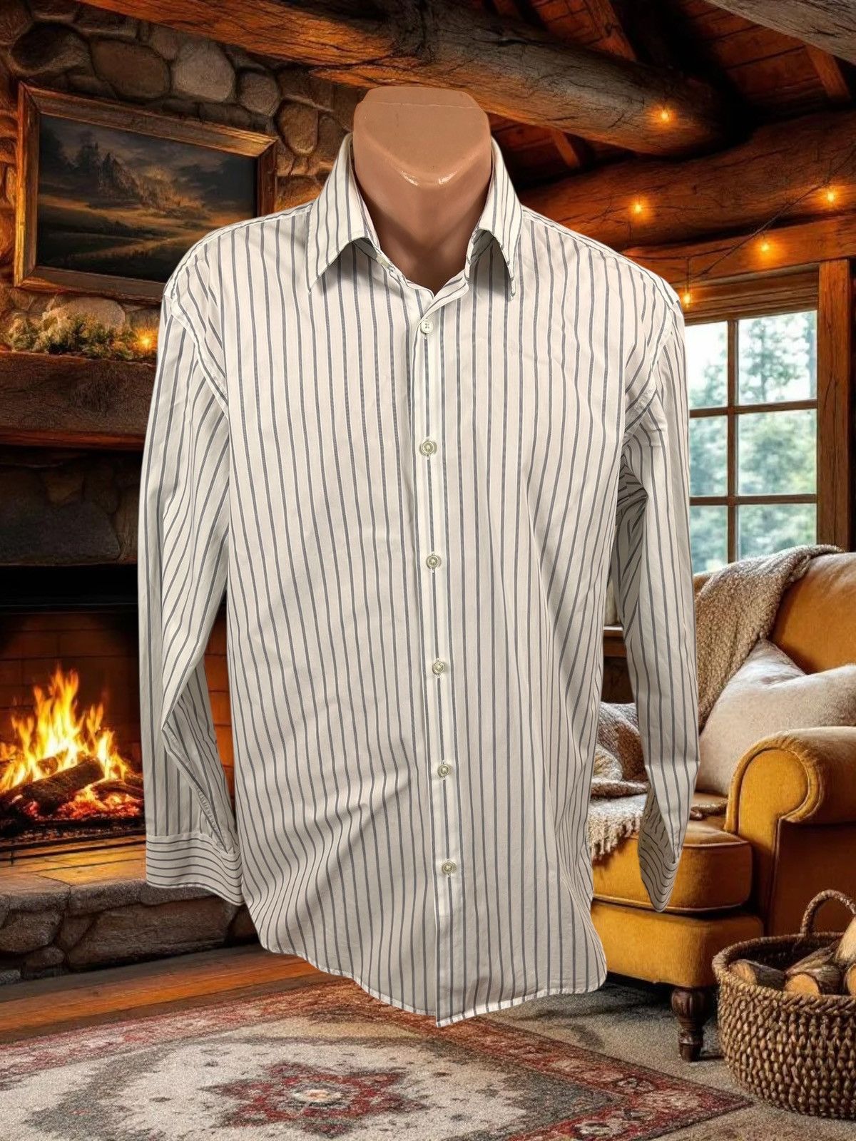Hugo Boss Hugo Boss Enzo striped shirt size XL / 44 Size US XL / EU 56 / 4 - 1 Thumbnail